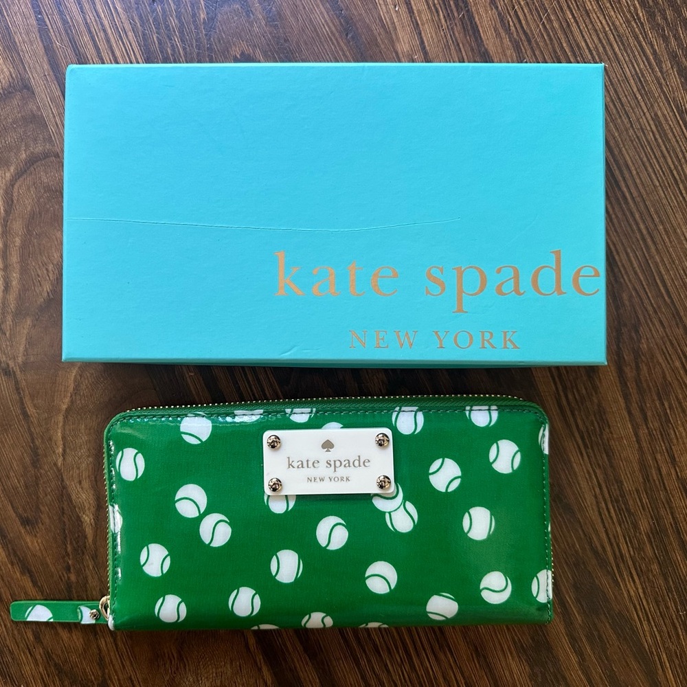 RARE + AUTHENTIC Kate Spade Green Tennis Ball Wallet